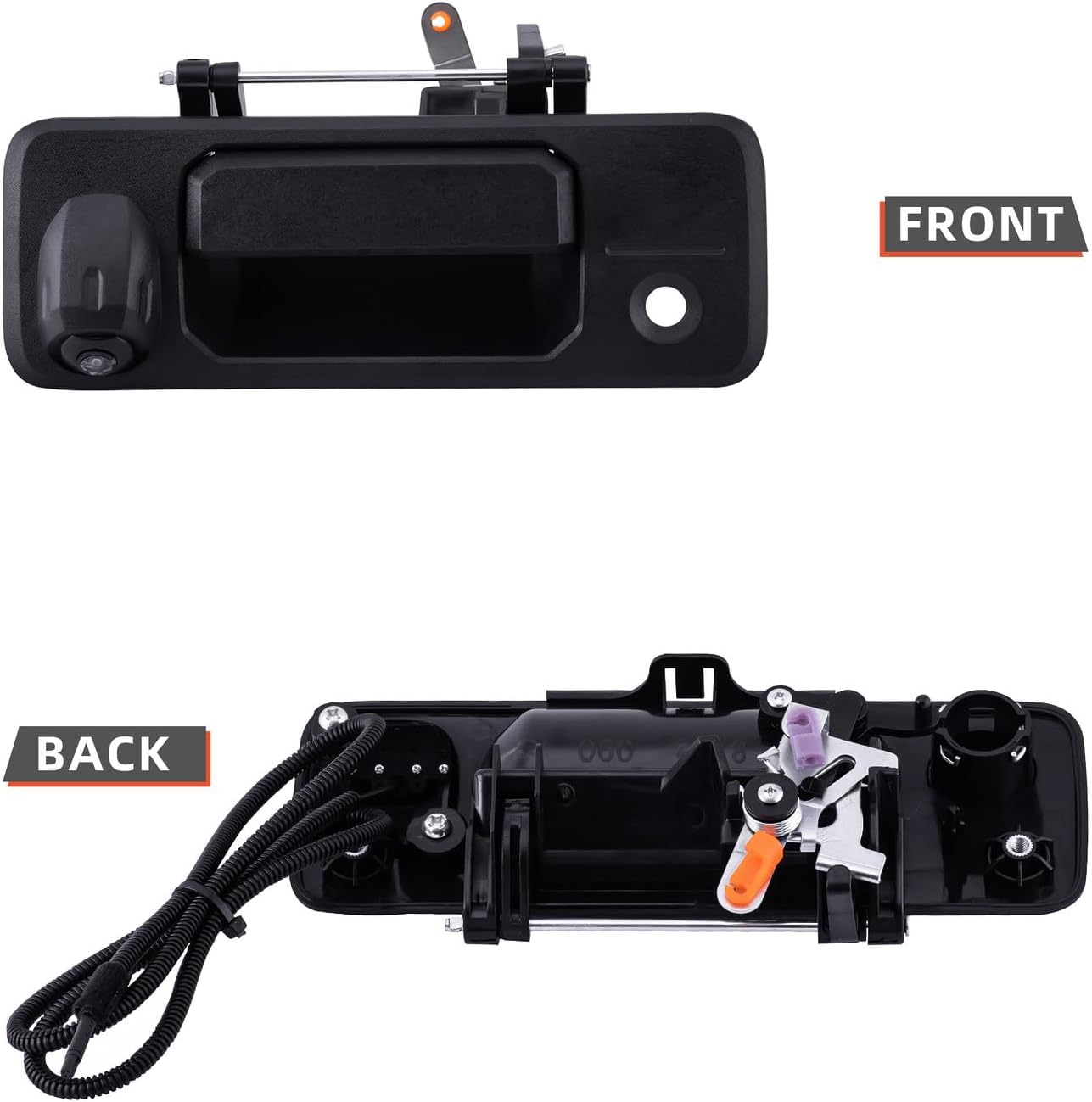 DEAL AUTO ELECTRIC PARTS Tailgate Handle Backup Camera w/Key Hole, Compatible with Toyota 16-23 Tacoma 14-21 Tundra, Built-in Truck Bed Backup Rear View Camera w/Power Cable RCA Plug