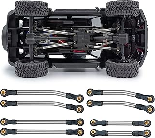 RCHUBAM High Heightened Linkage Stainless Steel Link Rod Set for 1/18 TRX4M Bronco Defender RC Crawler Car