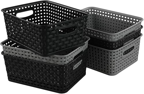 Miniatura 6 de Begale Cesta de almacenamiento de plástico para organización del hogar, juego de 6