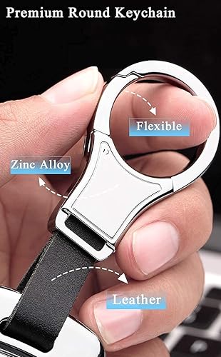 Miniatura 6 de HIBEYO Funda para llave de cuero de aleación de zinc compatible con Volkswagen Golf 7 MK7 Atlas Jetta Passat Arteon Tiguan Key Fob funda de 3