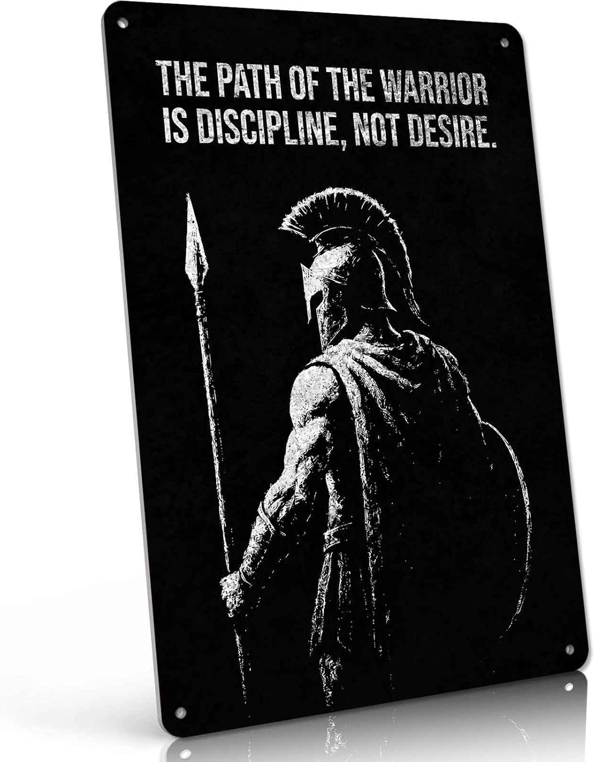 Spartan Warrior Discipline Quote Metal Sign 8 x 12 Inch