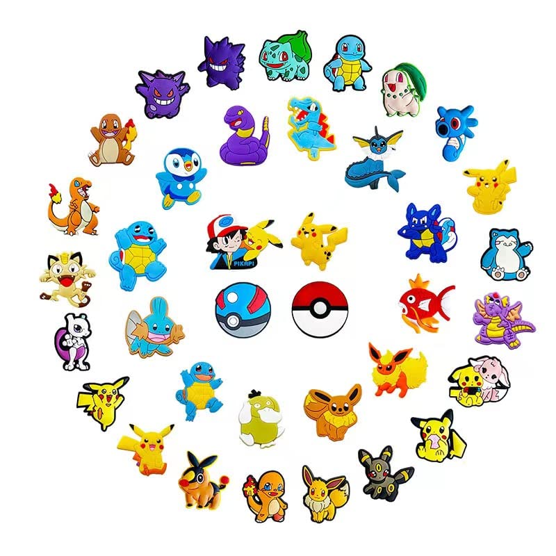 JKMLALP 35PCS cartoon shoe decoration charms for Sandals Shoes Wristband Bracelet Charms Shoes Decoration Lovely Shoe Buckles Accessories