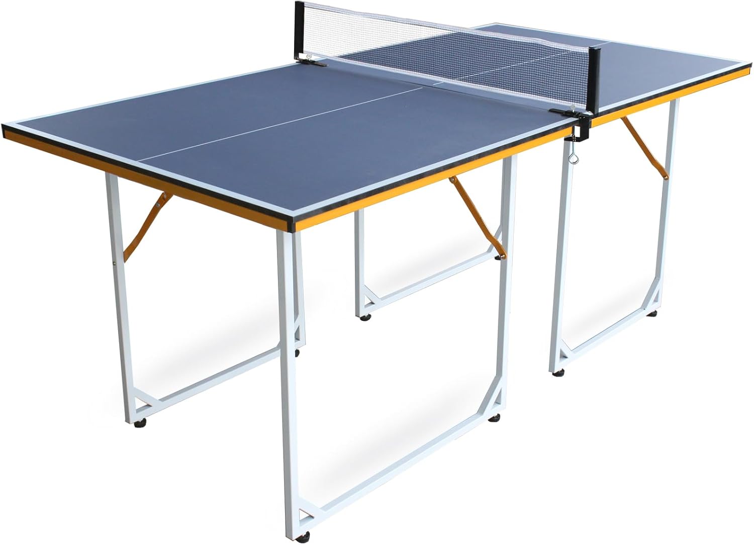 6ft Mid Size Table TTable Foldable Portable Ping Pong Table Set for Indoor Outdoor Games with Net, 2 Table TPaddles and 3 Balls