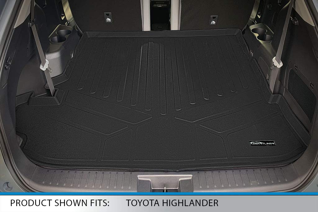 SMARTLINER All Weather Custom Cargo Trunk Liner Floor Mat Black for 2020-2021 Toyota Highlander (Only Fits Models Without Subwoofer in Cargo Area)