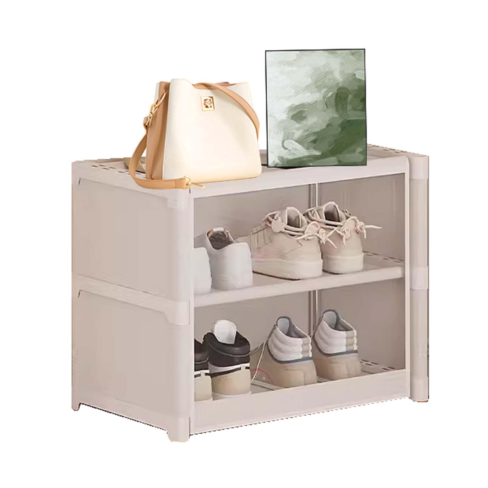 HUHJYUGE Schuhregal Outdoor Wetterfest, Schuhregal Platzsparend Schmal, Schuhschrank Klein Hoch, Schuhaufbewahrung Box, Schuhkommode Flur Modern, für