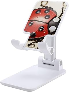 Beautiful Ladybug Foldable Phone Stand for Desk Taller Stand | Adjustable Angle Height Cell Phone Holder Rotating Cell Phone Stand Portable Tablet Stand for Smartphone Tablet