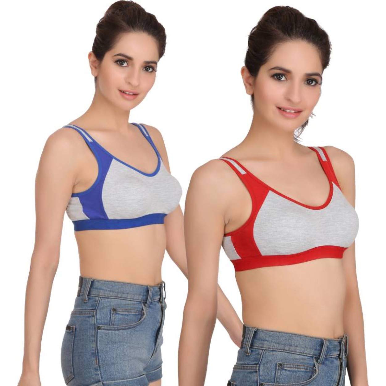 Women's Sports Bra Seamless Non Padded Wire-Free Stretchable Comfortable with Straps Sports Bra for Girls Ladies Daily Everyday Dance wear Sport Activity Gym-image-25