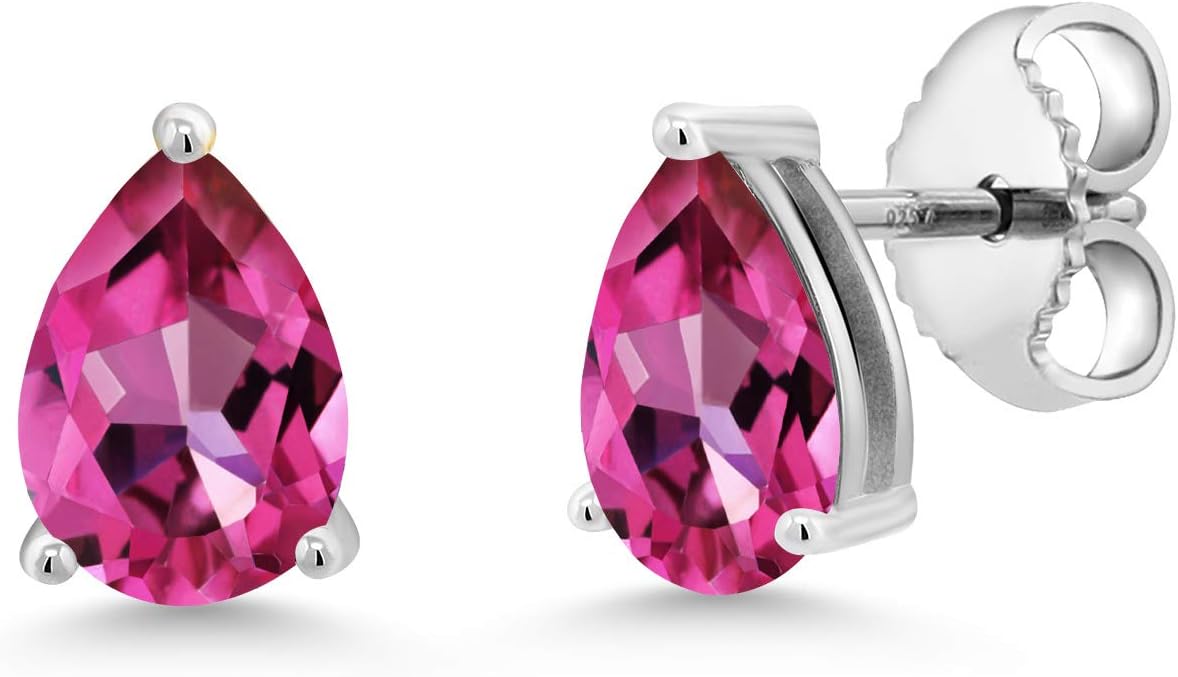 Gem Stone King Pear Shape Teardrop Stud Earrings For Women | 7X5MM Pear Shape | 925 Sterling Silver | Gemstone Birthstone | Fine Jewelry Gifts for Her Mom Women Wife
