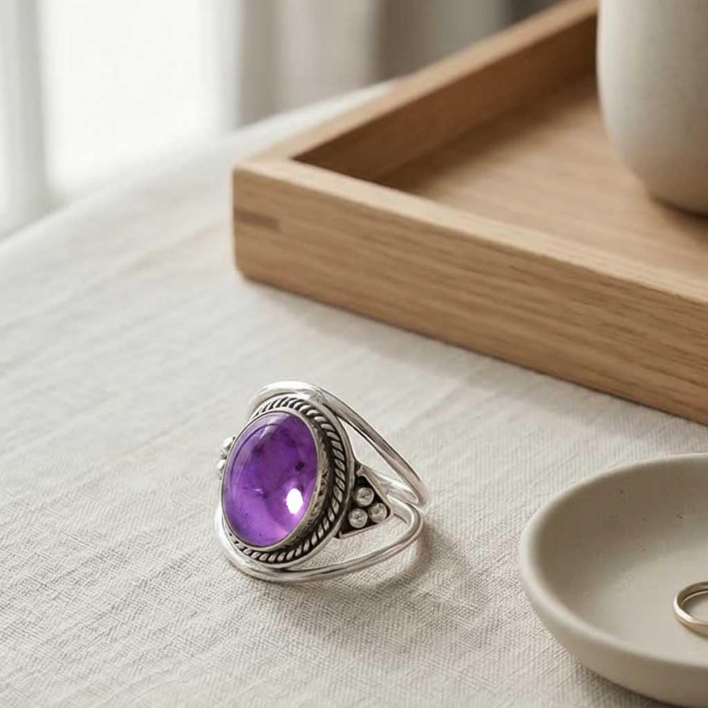 Handmade 925 Sterling Silver Overlay Ring Natural Gemstone Moonstone, Crystal, Carnelian, Rose Quartz Oval Boho Jewelry For Women