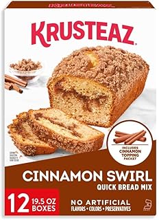 Krusteaz Cinnamon Swirl Quick Bread Mix, Baking Mix With Cinnamon Toppin...
