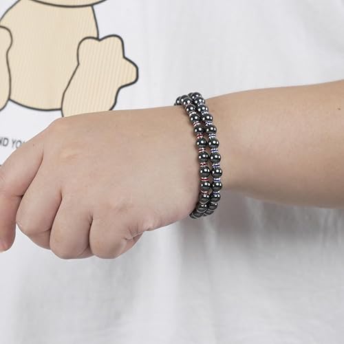 Miniatura 4 de Pulsera magnética para mujer, pulseras de hematita, pulseras magnéticas con circonita, pulsera elástica hecha a mano, elimina la electricidad