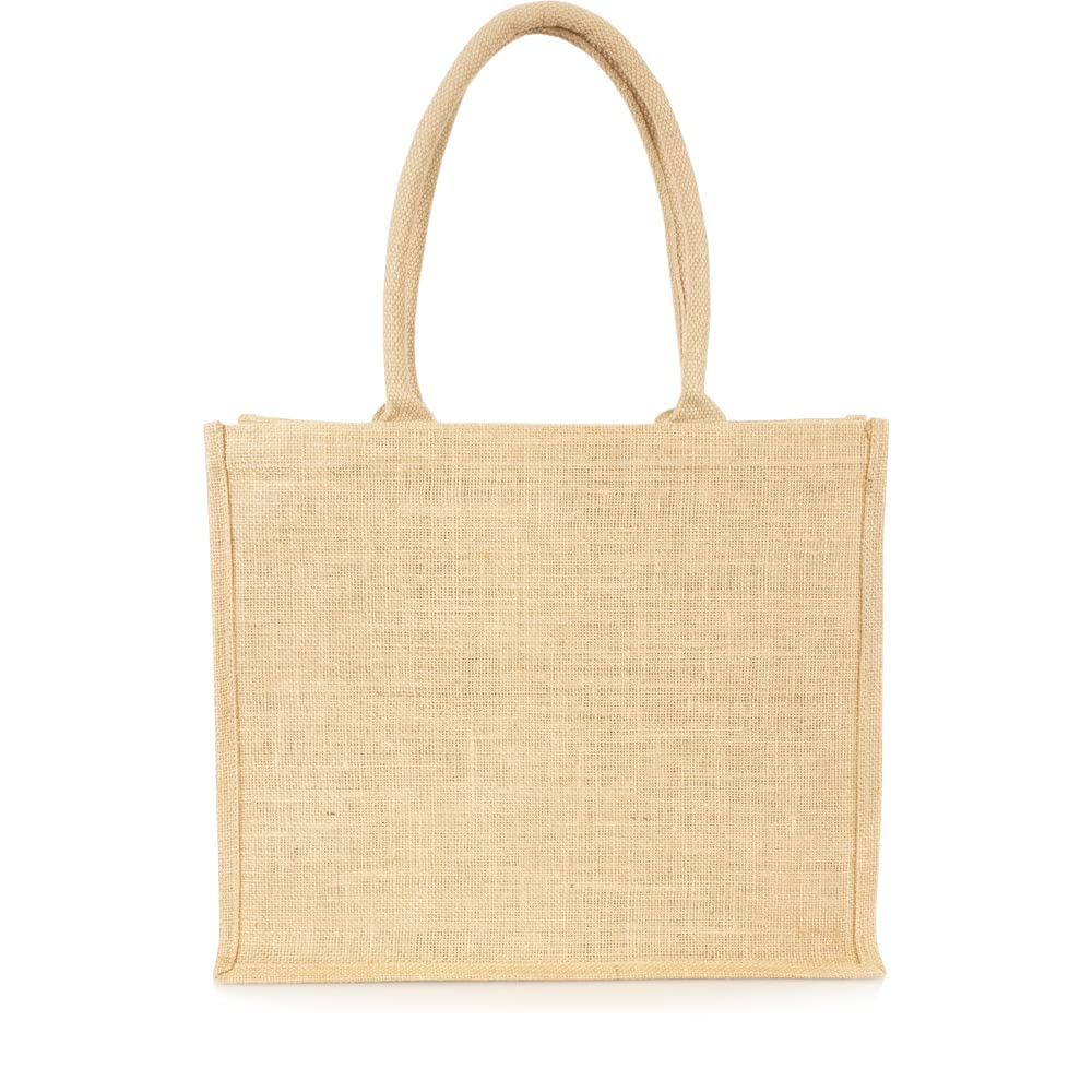 Jute statt Plastik Original | Jutetasche medium Jutebeutel Einkaufstasche Handtasche | Fair & Nachhaltig | Shopping | JB1415M | 10er-Set