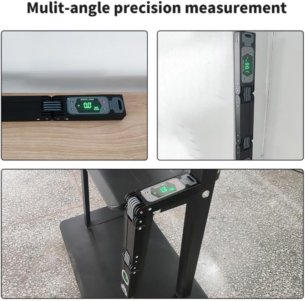Digital Angle Finder Protractor, Angle Measuring Tool for Woodworking/Carpenter/Construction/Handmade Measurement,3 Section Foldable Magnetic Digital Level for Measuring Corners and Stairs (Black)