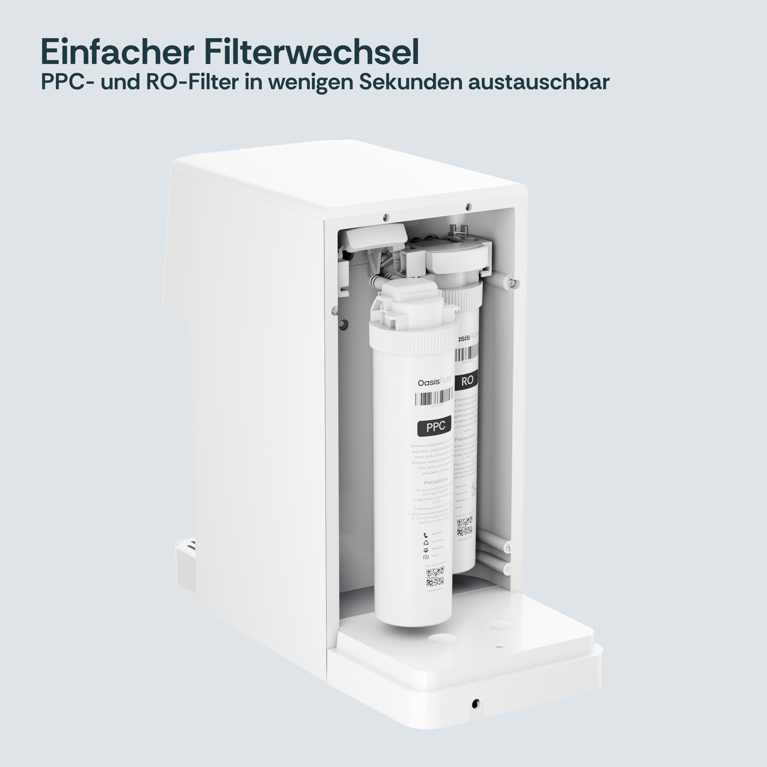 Flex Osmoseanlage Trinkwasser Auftisch Umkehrosmoseanlage 6L Wassertank Heißwasserspender 4 Temperaturstufen Kalkfilter