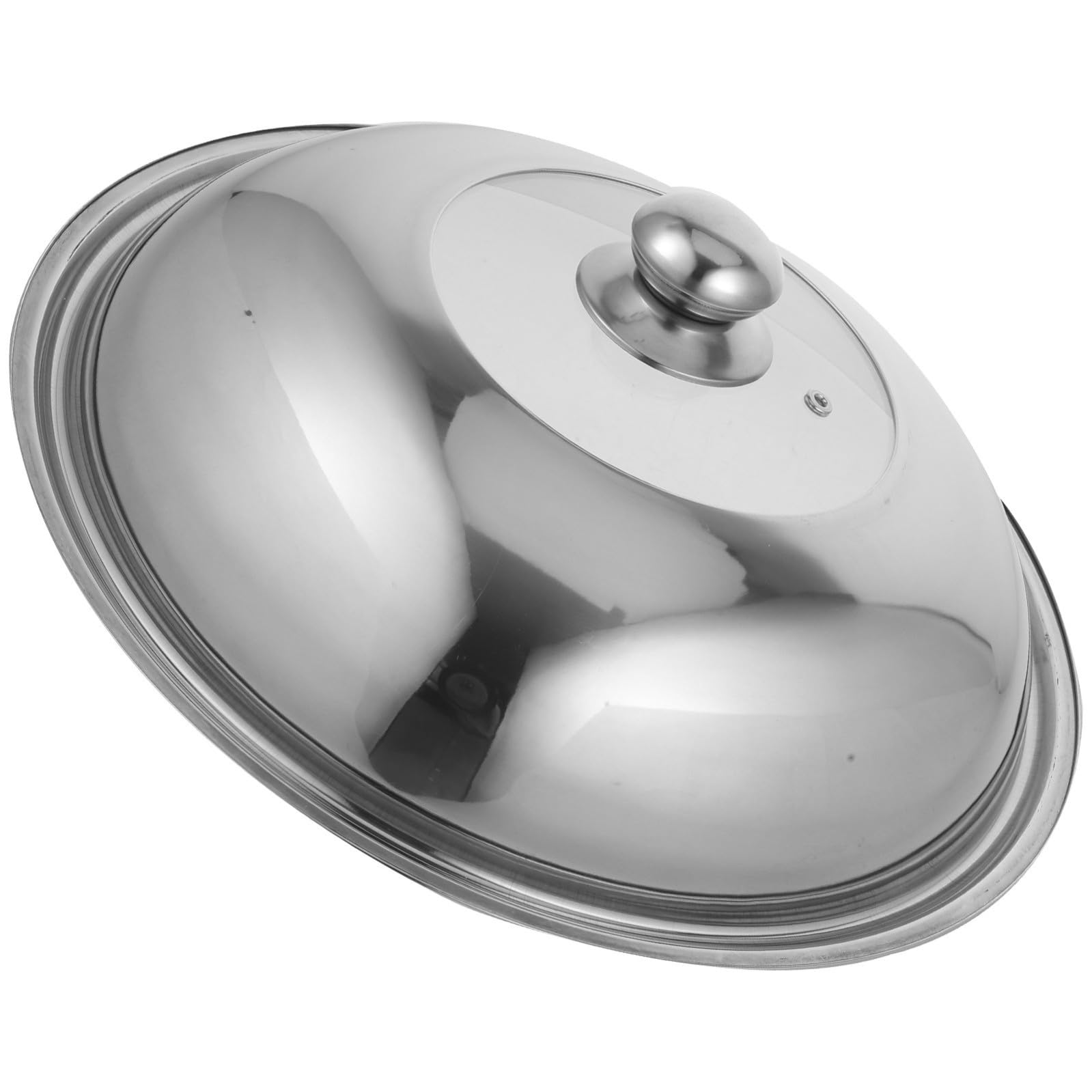 Zerodeko Coperchio in Acciaio Inossidabile per Pentola Wok, Spessore Rinforzato, Mantiene Cibo Caldo e Vapore, Design Elegante e Funzionale per Cucina