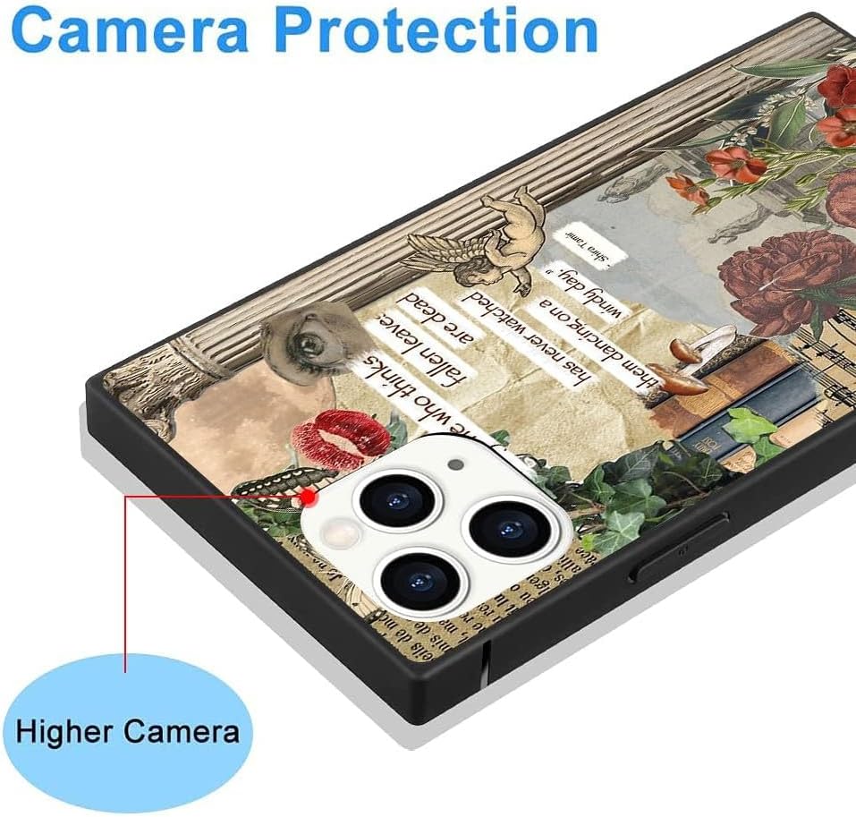 Miniatura 2 de ZHUXUXITT Funda cuadrada de lujo para iPhone 13 Pro para mujeres, elegante funda cuadrada de moda para mujeres y niñas, funda de policarbonato duro