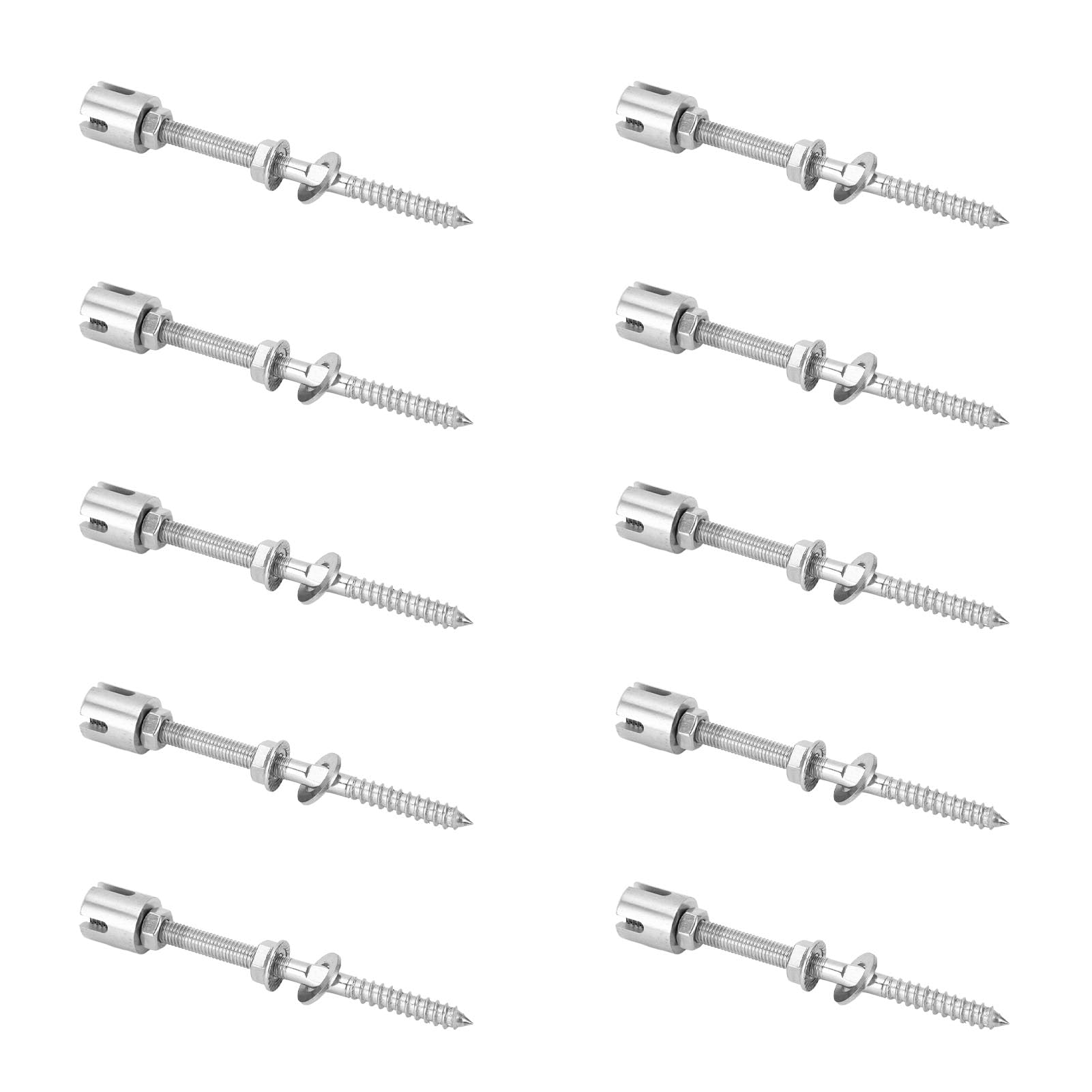 Generic Morsetti per Cavi Incrociati da 10 Pezzi Morsetti per Cavi Incrociati Ad Alta Resistenza in Acciaio Inossidabile per Funi Metalliche da 3/4 Mm Ideali per Applicazioni Esterne (Chm)