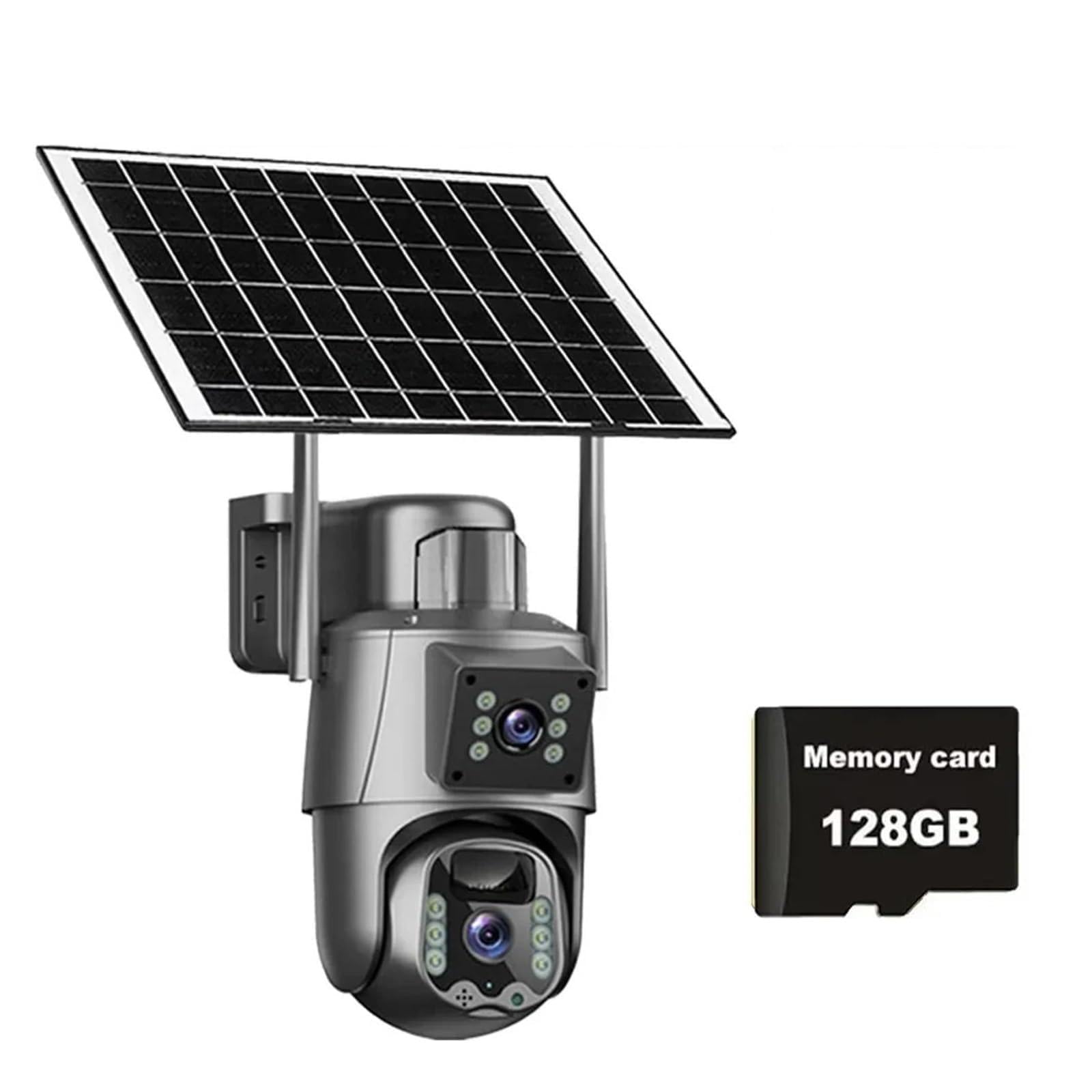 JVDDI 8MP Dual Lens 4G Camera Solar PIR Human Detection Night Vision Waterproof Security Video WIFI IP Camara 8MP Battery CCTV Monitor(WiFi Cam Add 128G)