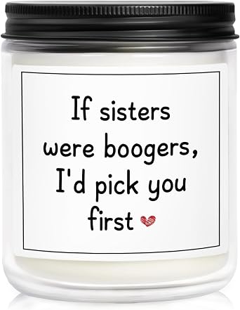 Sister Candle Gifts, Funny Sister Birthday Gifts - Happy Birthday Gift for Sisters from Sisters Brother, Handmade Candle Gift 7oz