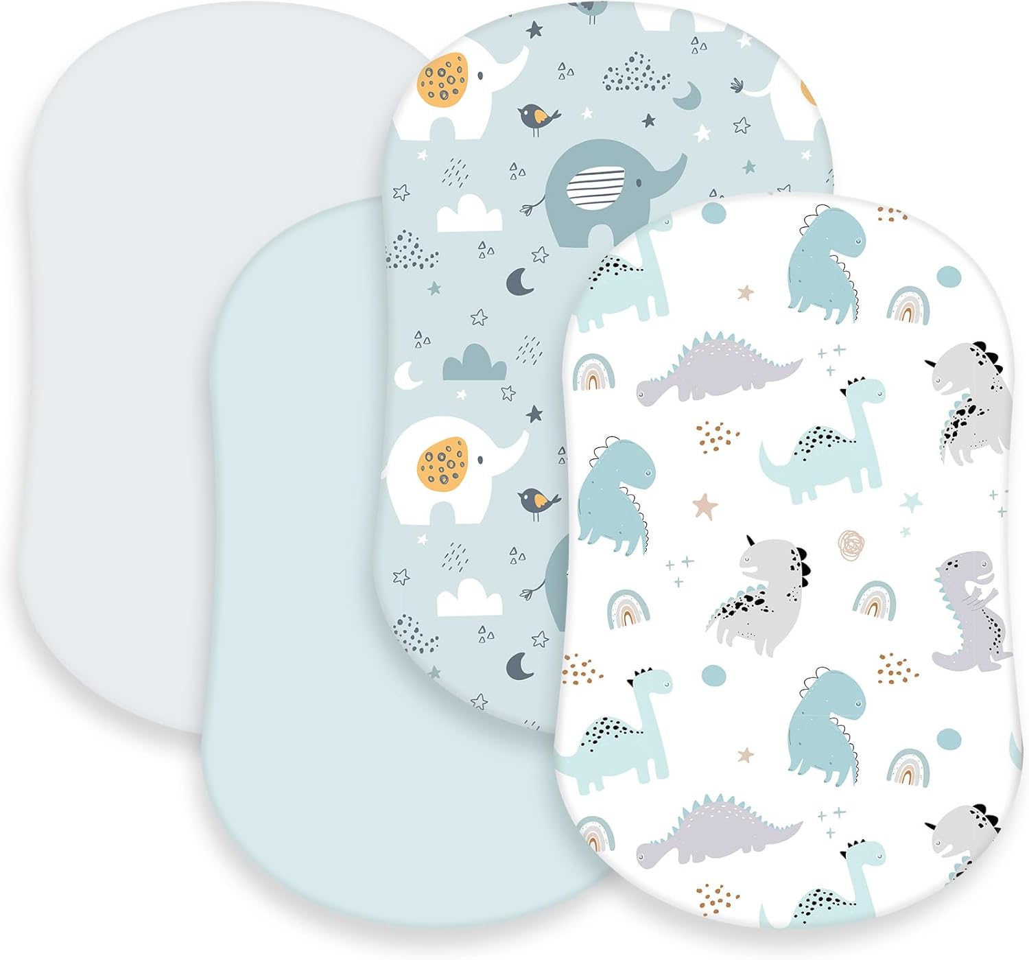 4 Pcs Baby Sheets Soft Fitted for Baby Boys Girls