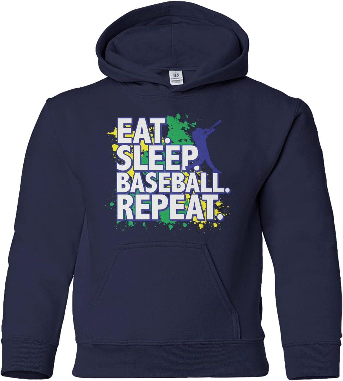 Threadrock Big Boys' Eat Sleep Baseball Repeat Youth Hoodie Sweatshirt