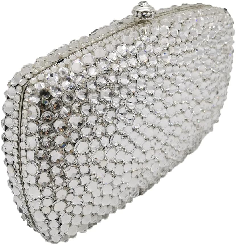 Boutique De FGG Rhinestone Clutch Bag with Spikes Bling Evening Handbags Crystal Clutch Purses for Women Wedding Party,Mini - Image 4