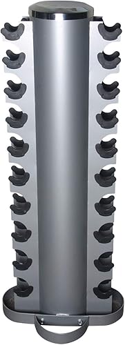 Fitness First Estante de almacenamiento para mancuernas de 10 pares plateado