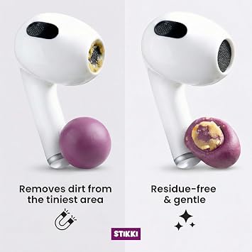 STIKKI Cleaning Putty for Electronics Earbud & Phone Cleaning Kit with Precision Tools Cleaner Kit & Charging Port Cleaning Compatible with iPhone & AirPod Device Maintenance and Repair Kit