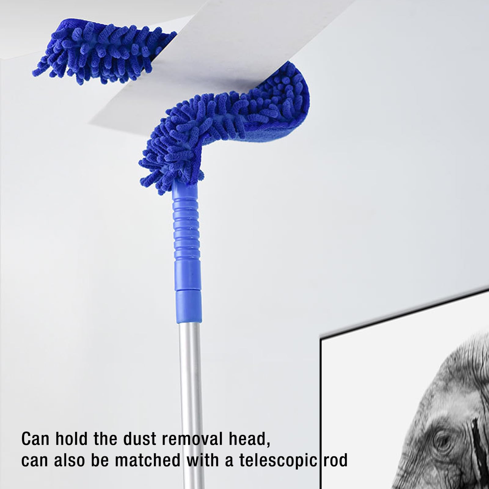 Marhynchus Plumero para Ventilador de Techo, Limpiador de Microfibra de Chenilla Reutilizable con Extensible de 56 Pulgadas, para Cuchillas, Zócalos, Paredes y Pisos