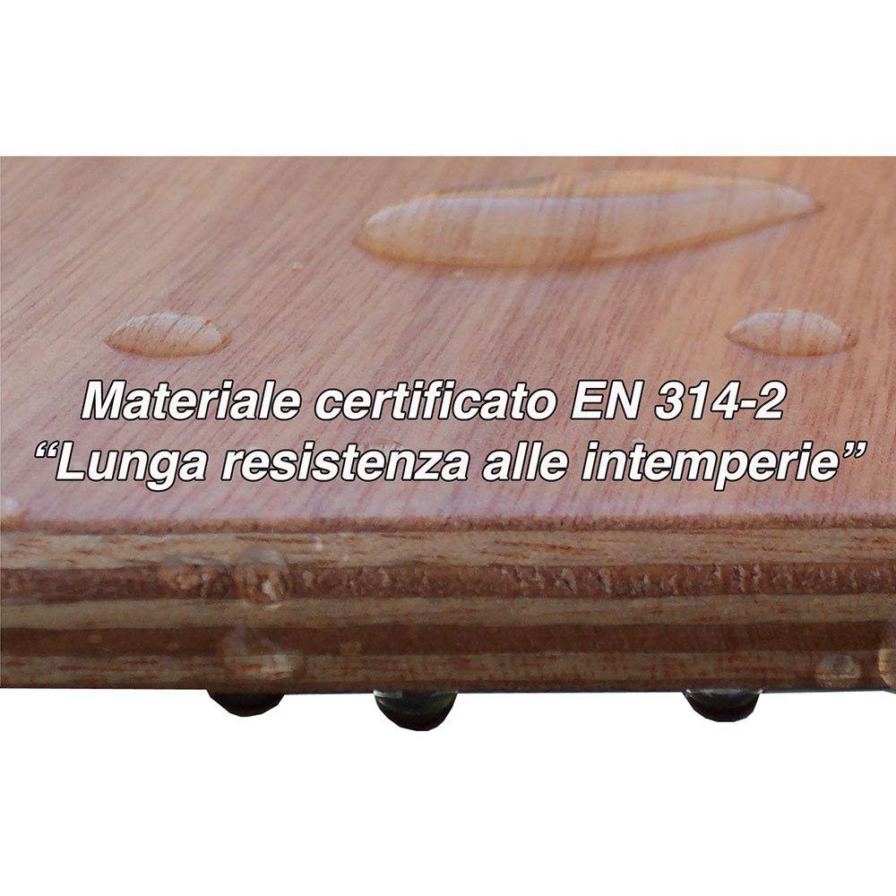 Pedana Antiscivolo angolare 61x61 cm in Legno Marino di Okumè Ideale per Piatto Doccia Lato 80x80 cm