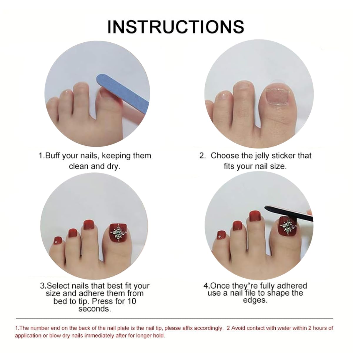 White French Tip Press on Toenails - Milky White Fake Toenails Short False Toenail Classic French Pedicure Natural & Elegant Full Cover Fake Toe Nails, 24PCS Glue-On Kit