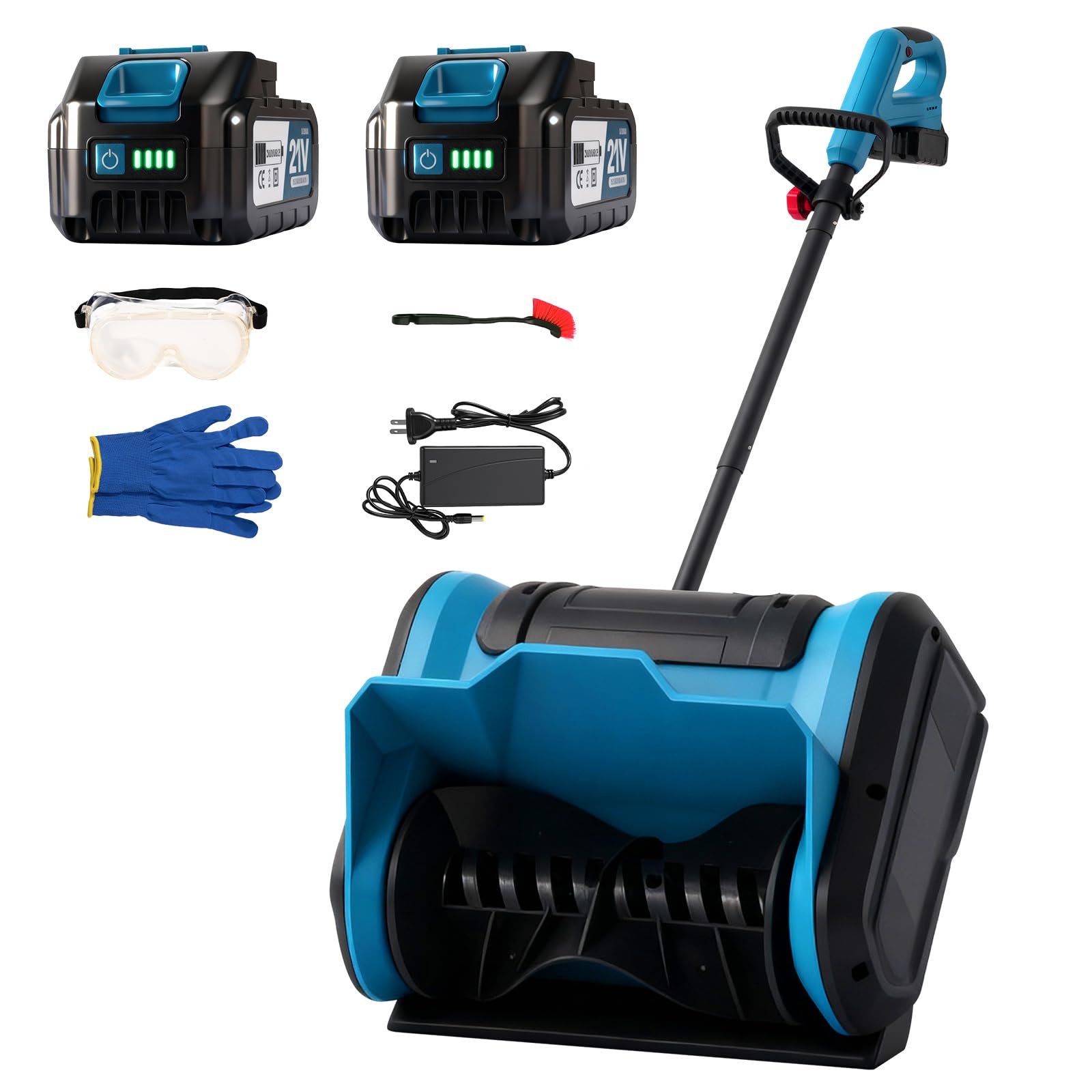 20v electric snow shovel, 12-inch cordless snow blower with 2 4.0ah batteries & fast charger, adjustable front handle, directional chute lightweight 11lb for driveway, sidewalk, and steps