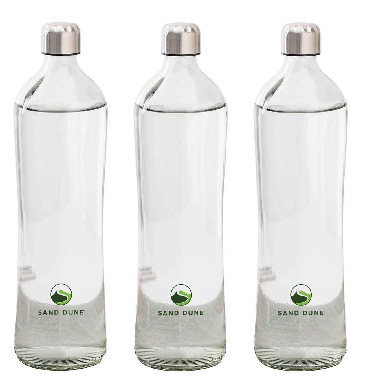 SAND DUNE Set of 3, 750 ml Each MCA Glass water bottle, with Leak-Proof Airtight Stainless-Steel Lid for Water, Smoothie, Juices - Reusable Travel Glass Drinking Fridge Bottles (B0B94D4GKL) Amazon Price History, Amazon Price Tracker