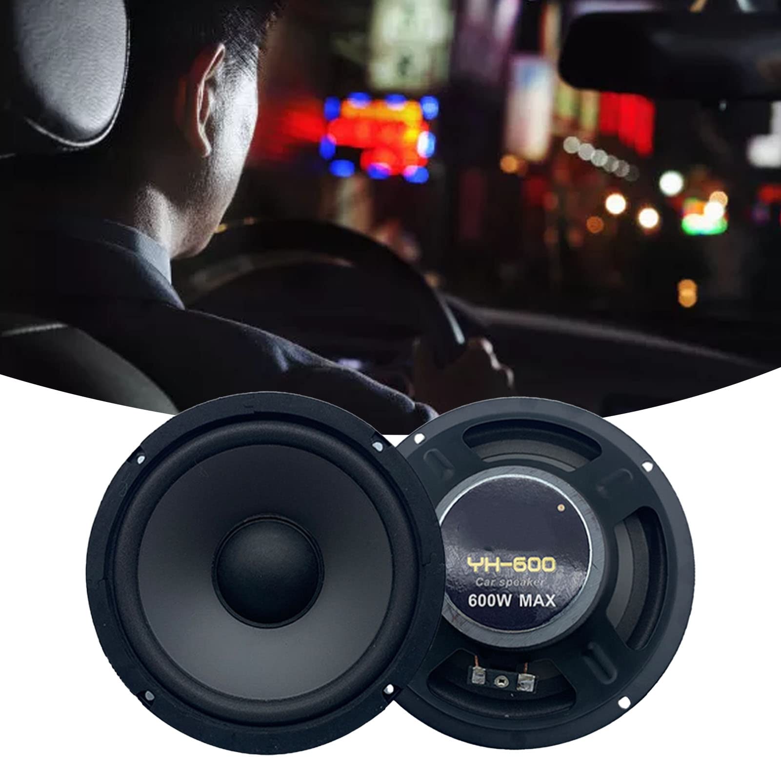 Altoparlanti Coassiali da 2 Pezzi Altoparlante Audio Stereo Universale da 6,5 ​​pollici Musica Ad Alta Sensibilità 600 W, 16,5 X 16,5 X 5 Cm/6,5 X 6,5 X 2,0 Pollici