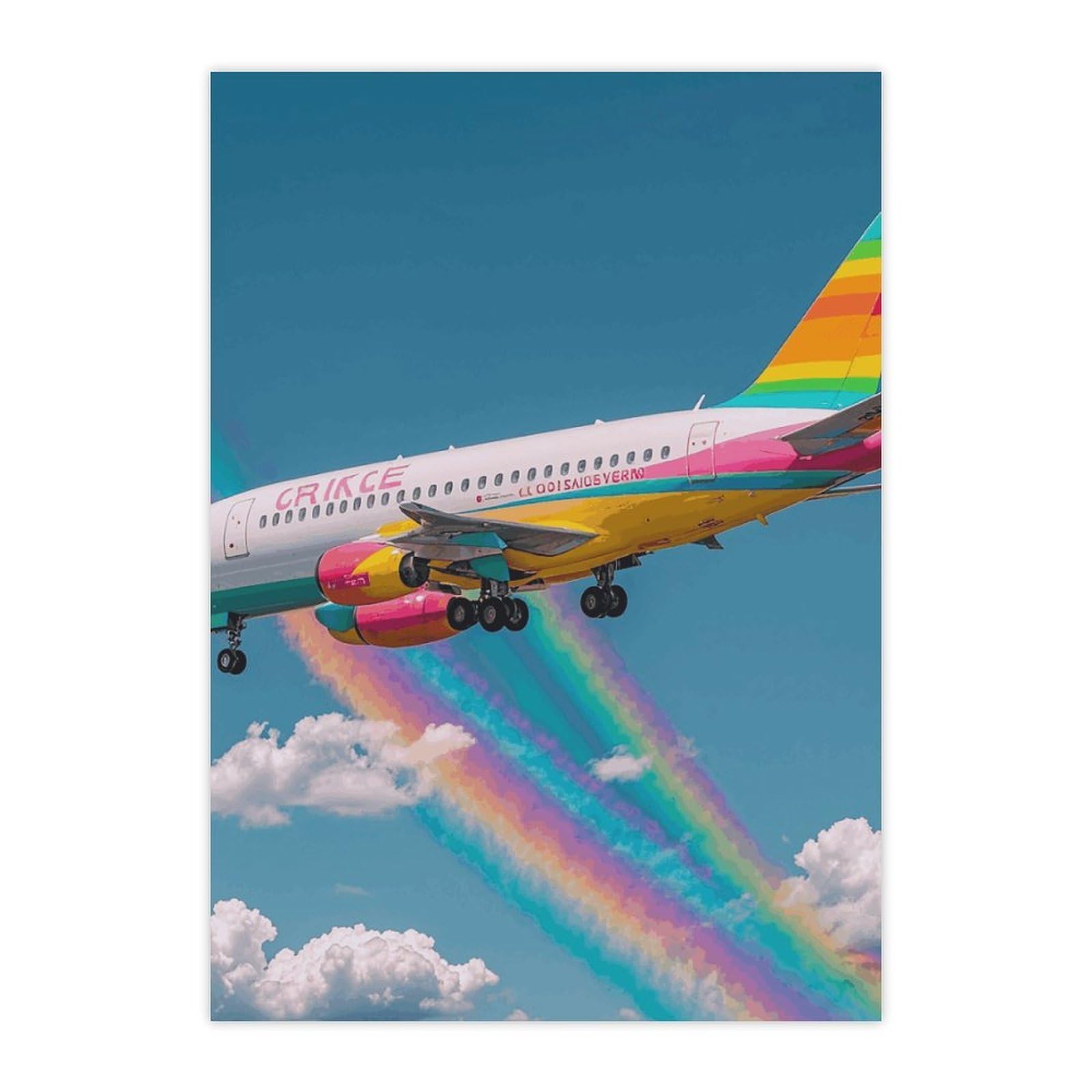 Autocollants mignons avion arc-en-ciel amusants pour pc et bouteille