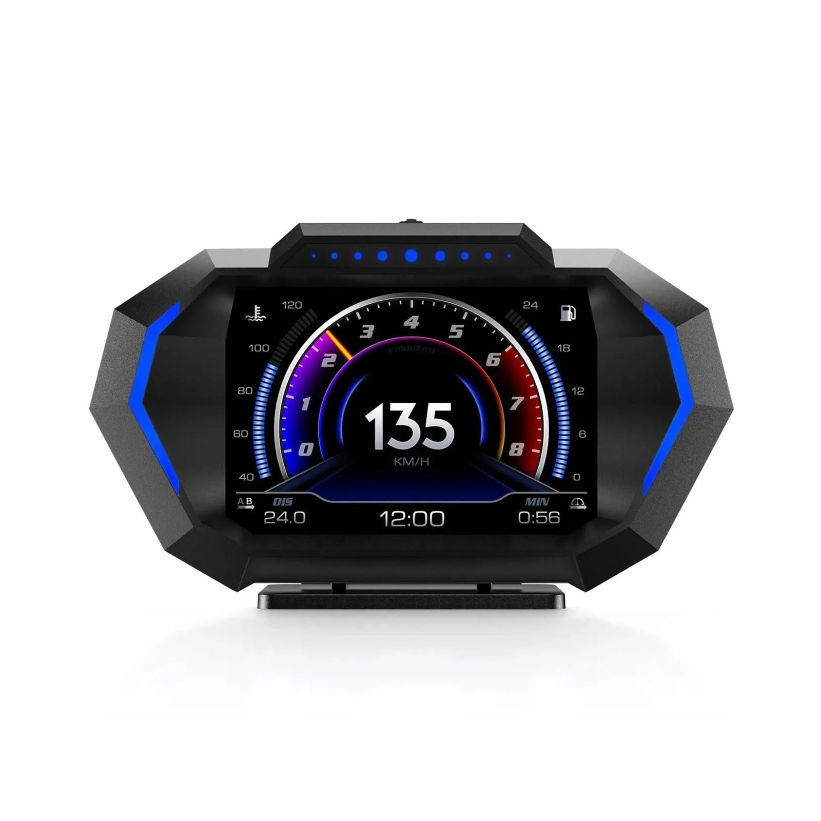 Wyświetlacz Head Up HUD + GPS P24 Samochód OBD Komputer Pokładowy Prędkościomierz Cyfrowy Temperatura Wody Zużycie Paliwa Miernik Nachylenia łAtwy W MontażU