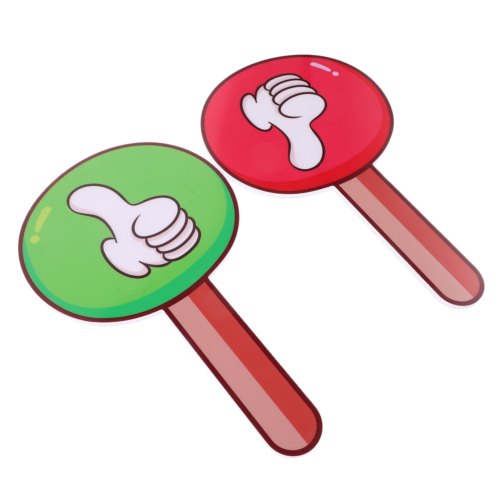 SEWACCThumbs Up Thumbs Down Paddle 2Pcs Yes No Paddles Signs for Classroom Voting Green Red True False Paddles Teacher Classroom Event Supplies Interaction Signs