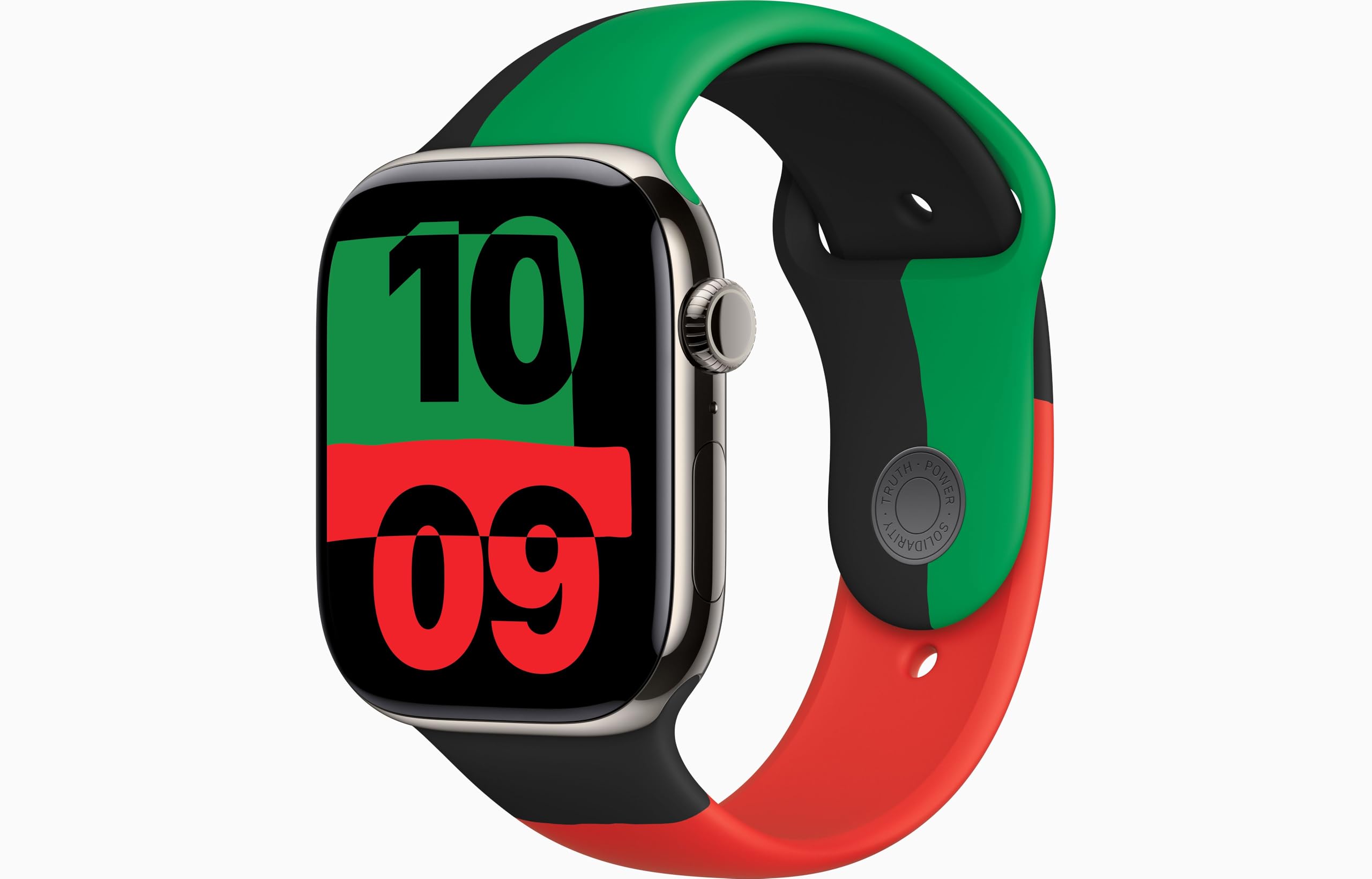 Apple Watch Series 10 [GPS + Cellular, 42mm] - Natural Titanium Case with Black Unity Sport Band, M/L (Renewed)