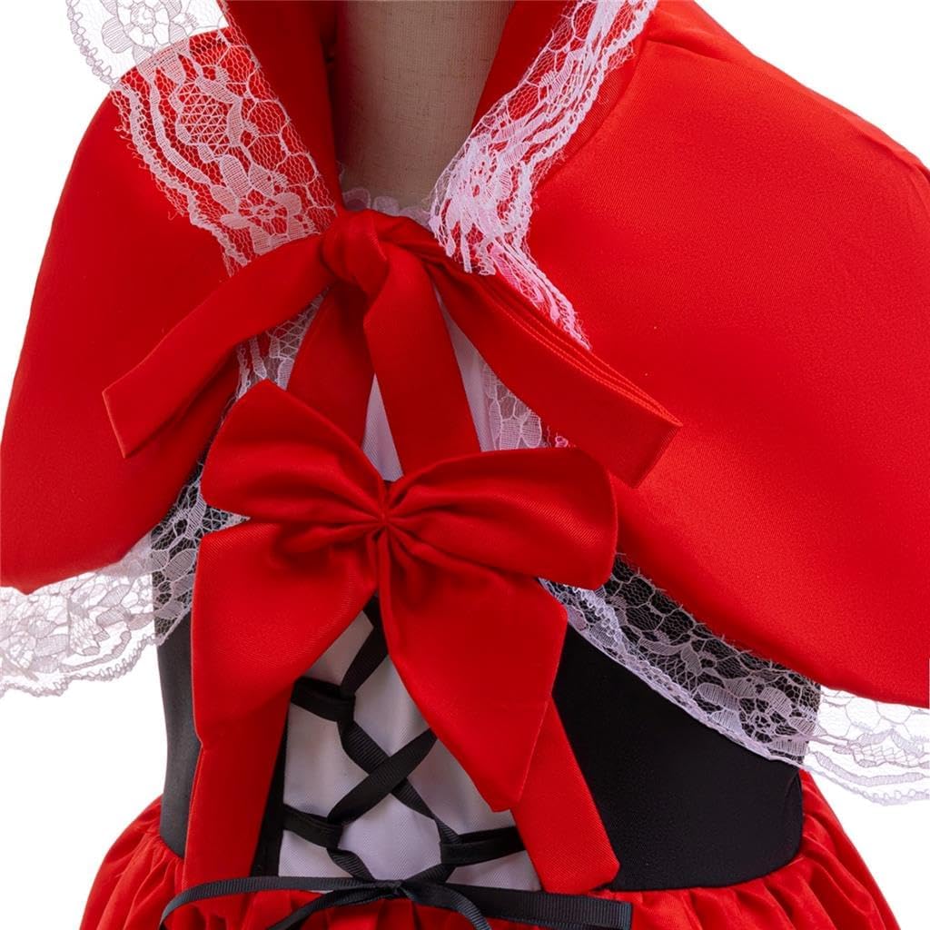 Dressy Daisy Storybook Girl in Red Hood Fancy Dress Up Costume Set with Cloak Cape for Toddler and Kids Girls