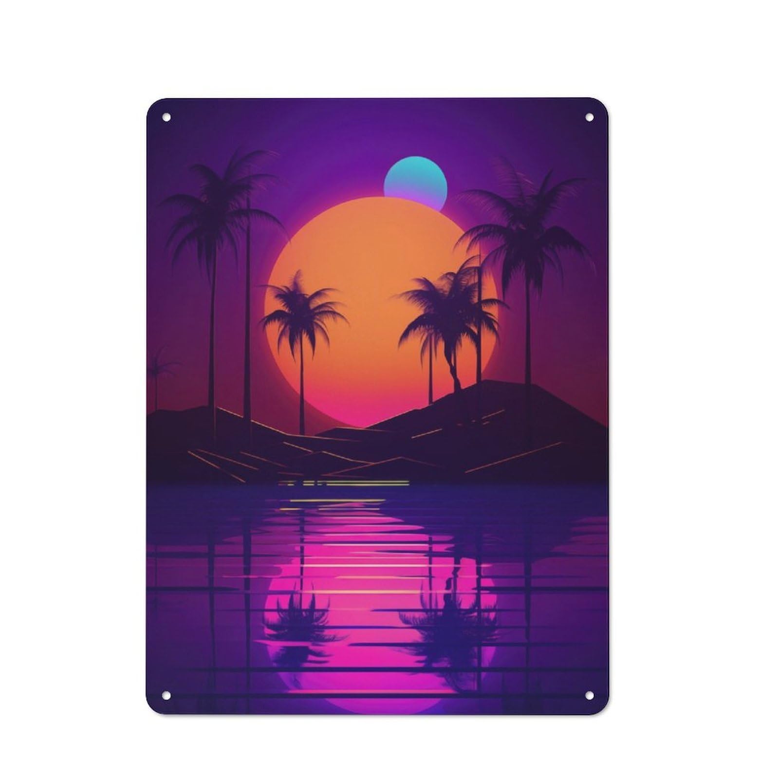 Junmoney Celestial Horizon Harmony Rustic Metal Plaque 40X30cm For Guest Room Or Hallway, For Home Interiors, Feature Walls And Decorative Displays