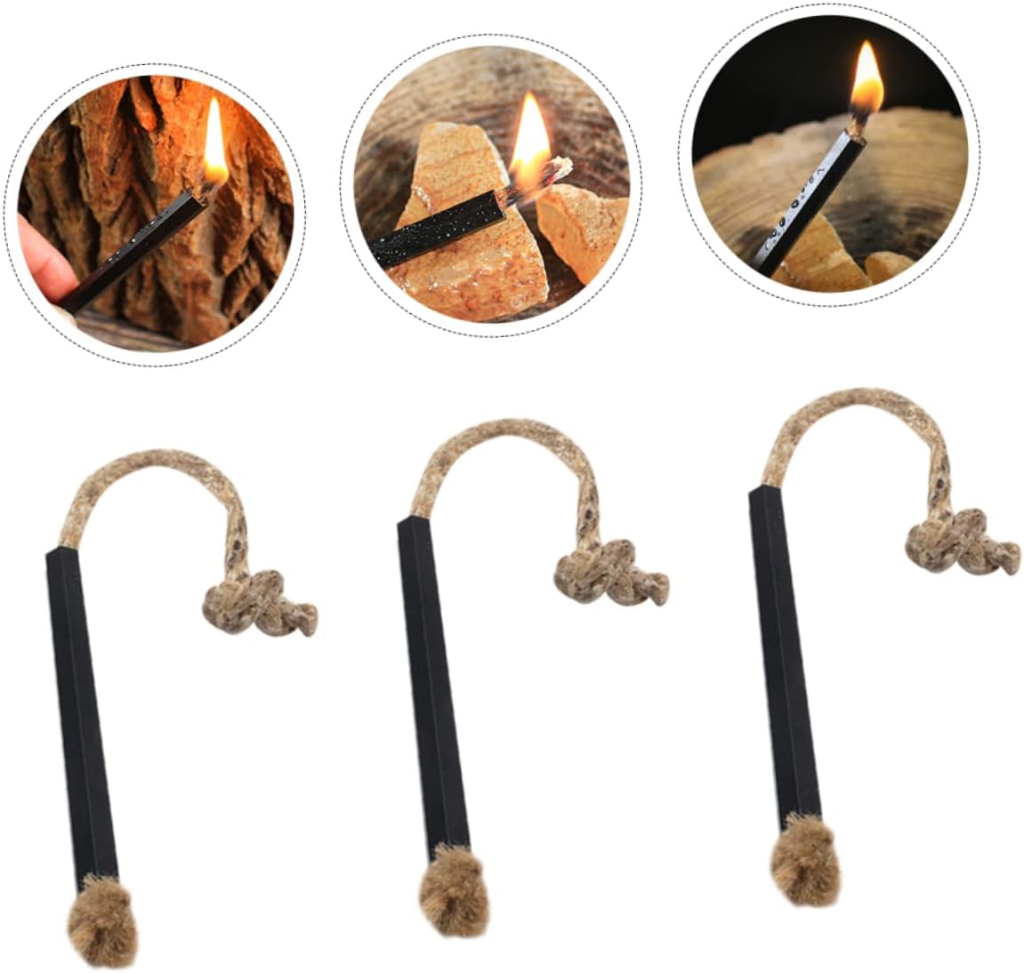 6pcs Wick Rope Fire Lighter for Outdoor Survival Gear Barbecue Camping Cord Flammable Hemp Fire Starter