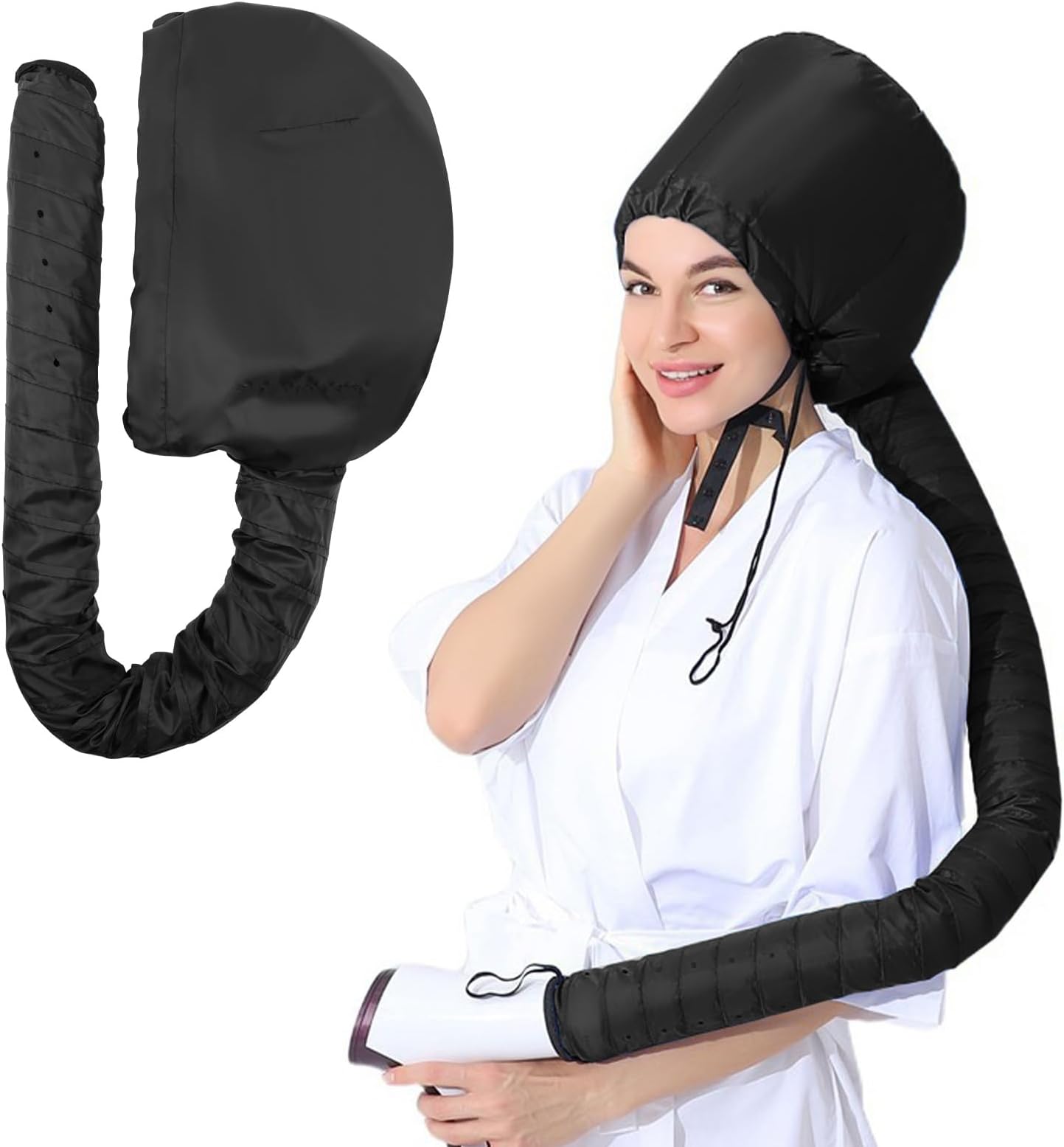 LOPHEBonnet Hood Hair Dryer Attachment, Adjustable Portable Hair Dryer Cap for Speeds Up Drying Time at Home, Soft Hooded Dryers Hair Steamer for Home & Salon Hair Drying and Deep Conditioning Use