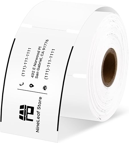 Miniatura 2 de NineLeaf 8 rollos compatibles con Dymo 30374 (2 x 3.5 pulgadas), color blanco, tarjetas de citas de negocios, rollos de papel no adhesivos para