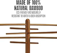 Vista 7 de Weston Estante de secado de pasta de bambú (53-0201), 10 brazos de secado, 16 pulgadas de alto, 14 pulgadas de ancho, se almacena plano