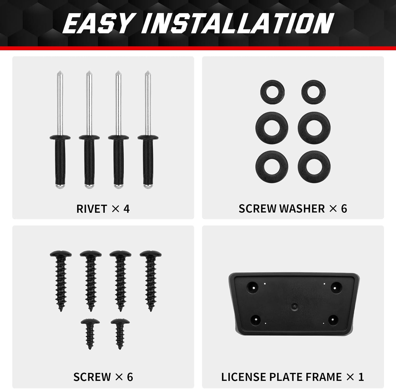 Front Bumper License Plate Frame Bracket Holder Compatible with Chevy Silverado 1500 2007 2008 2009 2010 2011 2012 2013 Front License Plate Holder Mounting Bracket