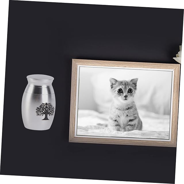 Foto 3 de 8 de BCOATH 1Pc Urna para Mascotas Soportes De Metal Contenedor De Acero Inoxidable Urna para Cenizas De Perros…