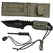 Survivor HK-106320-A Fixed Blade Outdoor Knife, Black Tanto Blade, Cord-Wrapped Handle, 7-Inch Overall, Cord colors may vary