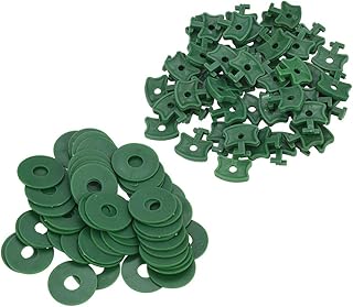Greenhouse Fixing Twist Clips Plastic Shading Clips/ Washers/Extenders Clips/Corner Clips for Aluminium Greenhouse Insulation Bubble Netting Wrap (50pc Clips+50pcs Washer)