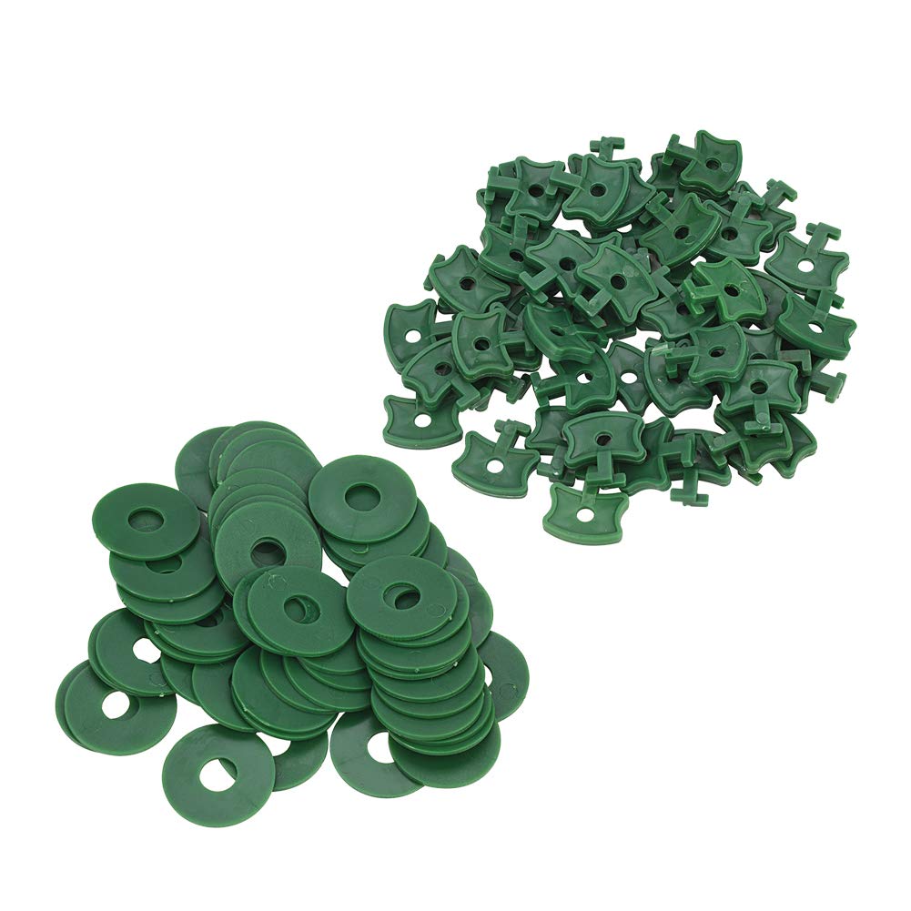 Sanmum Green 50Pcs Clips+50Pcs Washer Greenhouse Clips Kit - Green 50Pcs Clips + 50Pcs Washers For Aluminium Greenhouse Insulation Bubble Netting Shading Fixing Fastener