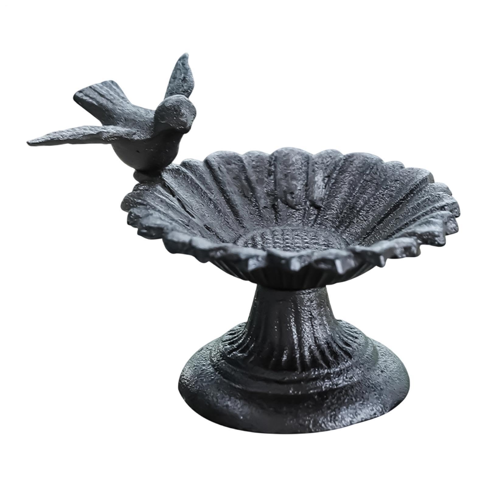 Bain d'oiseaux extérieur en fonte | Mangeoire vintage de jardin pour table et pelouse